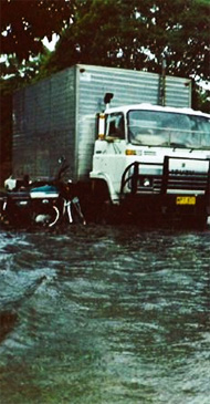 Glendon Road, April 1988 flood (source: Woollahra Municipal Council)