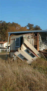 Caravan destroyed by the 2000 flood in the Peel Valley NSW